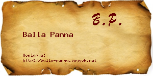 Balla Panna névjegykártya