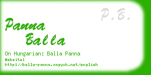 panna balla business card